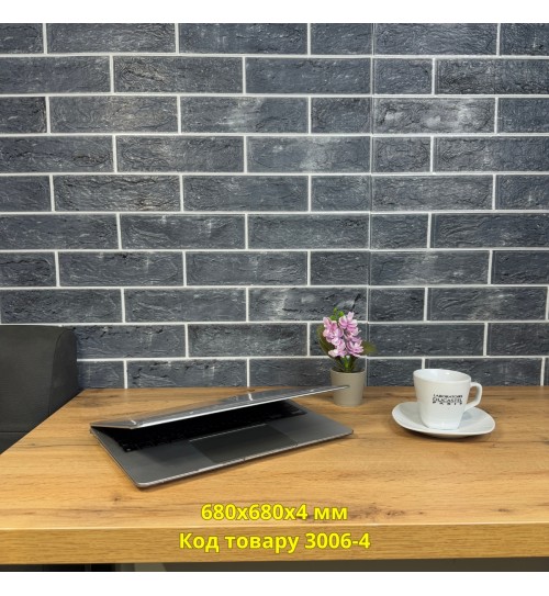 Самоклеющаяся декоративная 3D панель кирпич контраст 6 680x680x4 мм