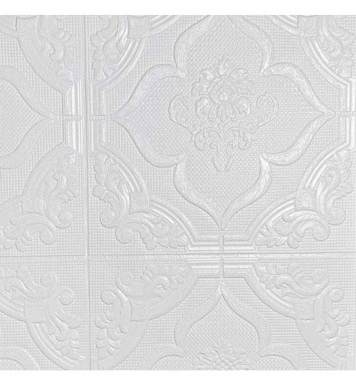 Самоклеюча декоративна 3D панель формат білий 700x700x3 мм