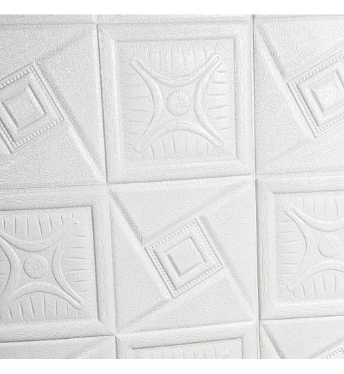 Самоклеюча декоративна 3D панель вектор білий 700x700x3 мм Самоклеюча декоративна 3D панель вектор білий 700x700x3 мм