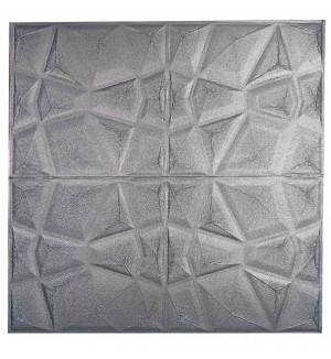 Самоклеющаяся декоративная 3D панель серебряное отображение 700x700x5 мм