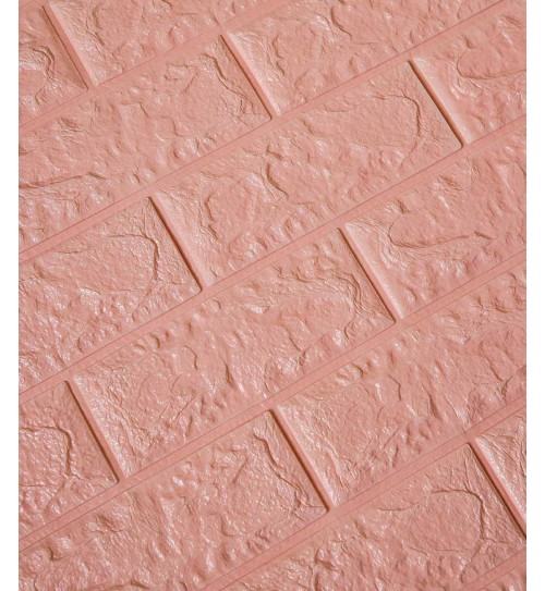 Самоклеющаяся декоративная 3D панель под розовый кирпич 700x770x5 мм