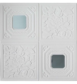 Самоклеюча декоративна 3D панель дзеркало 700x700x5 мм